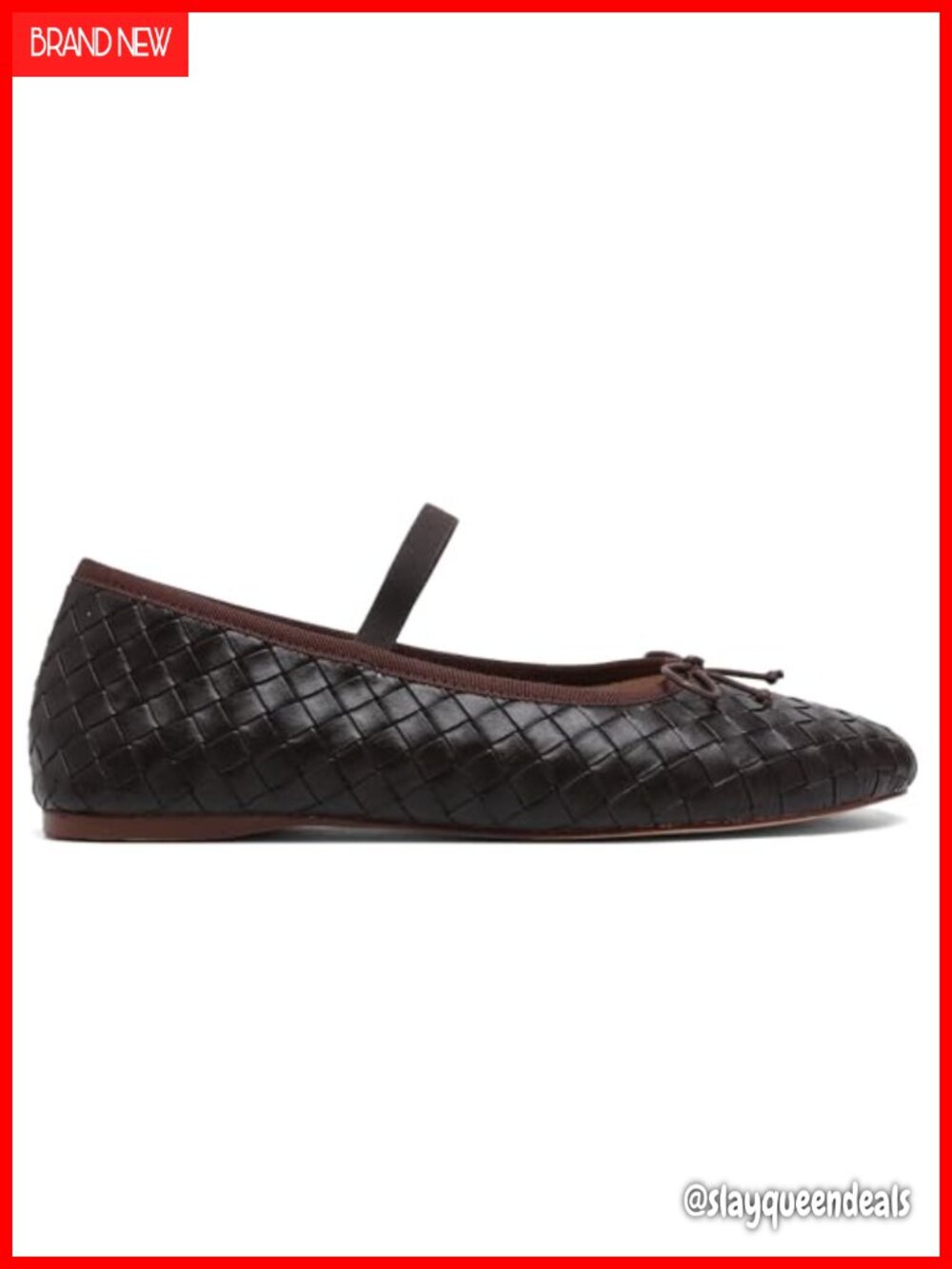 Riekhany Woven Ballet Flats Women Closed Almond Toe Mary Jane Flats